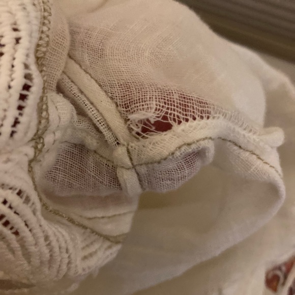 Elisa Cavaletti off White Boho Lace-Up Tunic with Multicolor Embroidery - Picture 13 of 13